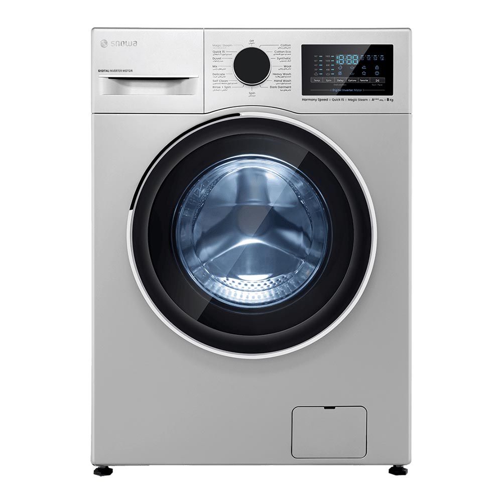 ماشین لباسشویی اسنوا مدل SWM-B80w ظرفیت 8 کیلوگرم
